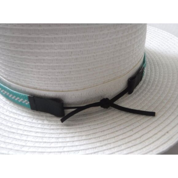 Beaded Hat Band Teal, White & Gun Metal w/ Vegan Leather main image 5
